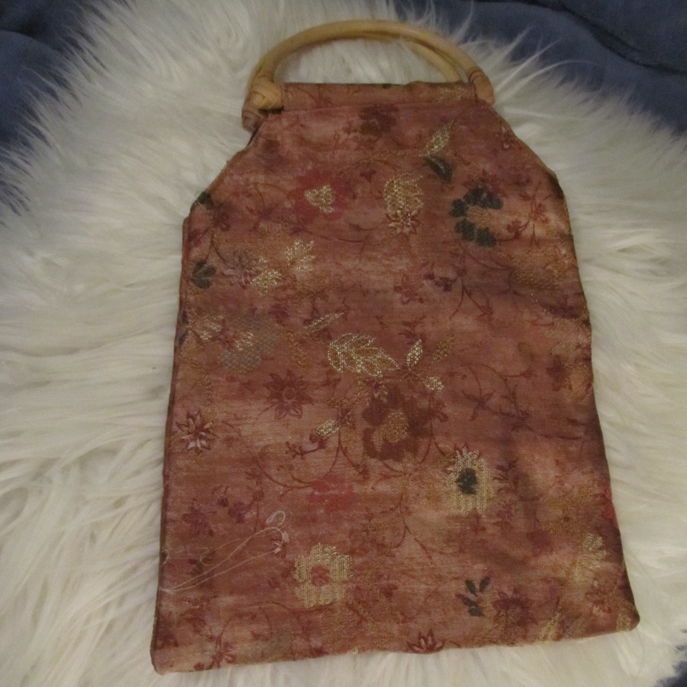 VINTAGE FLORAL EMBROIDERED BEADED EVENING PURSE - Picture 5 of 8